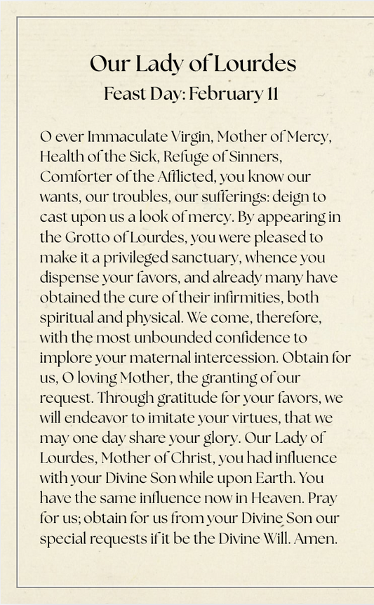 Prayer Card | Our Lady of Lourdes
