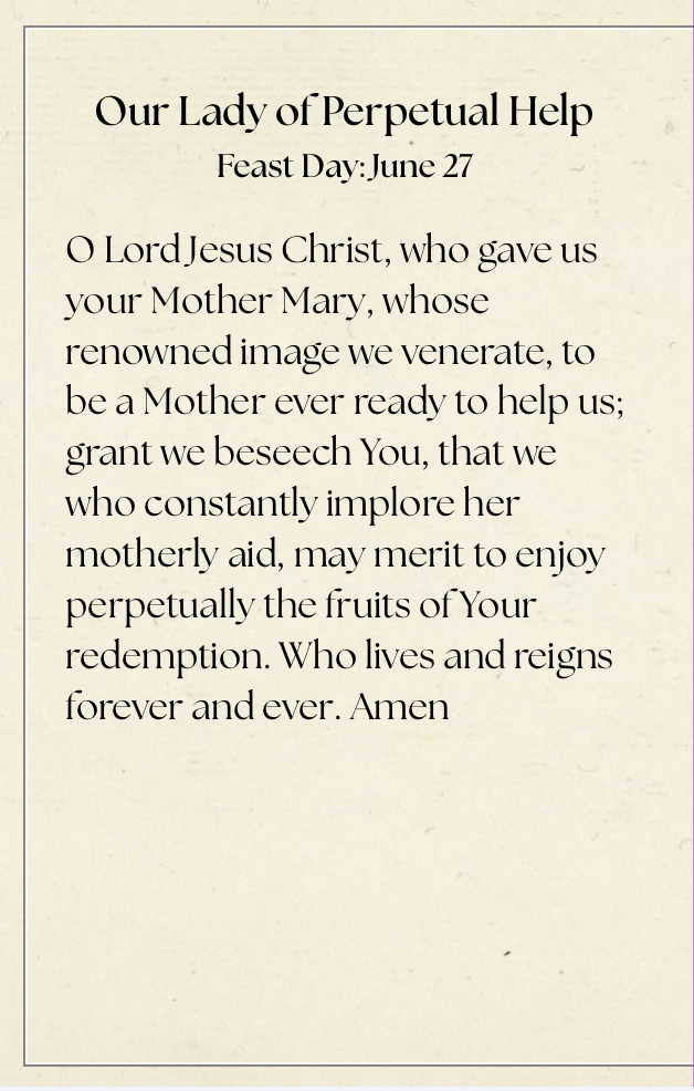 Prayer Cards | Our Lady of Perpetual Help