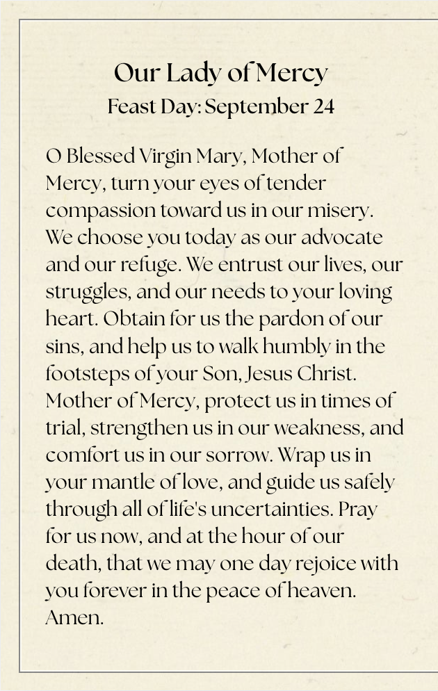 Prayer Card | Our Lady of Mercy