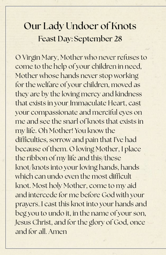 Prayer Card | Our Lady Undoer of Knots