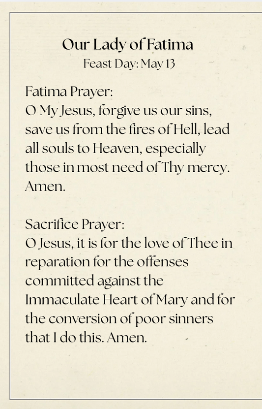 Prayer Card | Our Lady of Fatima
